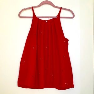 Francesca’s Red Arrow Tank Blouse